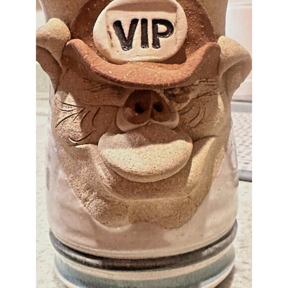 MAHON Other - MAHON Stoneware Ugly Face VIP Pottery Stein Mug Cup Stamped Retirement Gift 80's